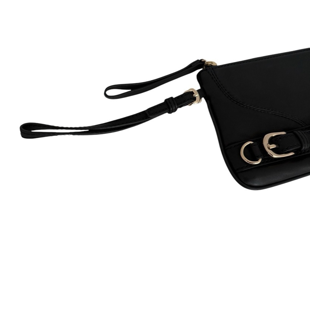 Ann Taylor Black Leather Elegant Wristlet Clutch Bag - Picture 3 of 9